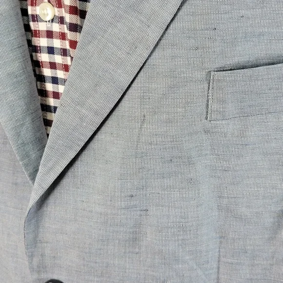 Perry Ellis Men's Sport Coat Blazer Two Button Light Blue Linen Blend‎ 50L